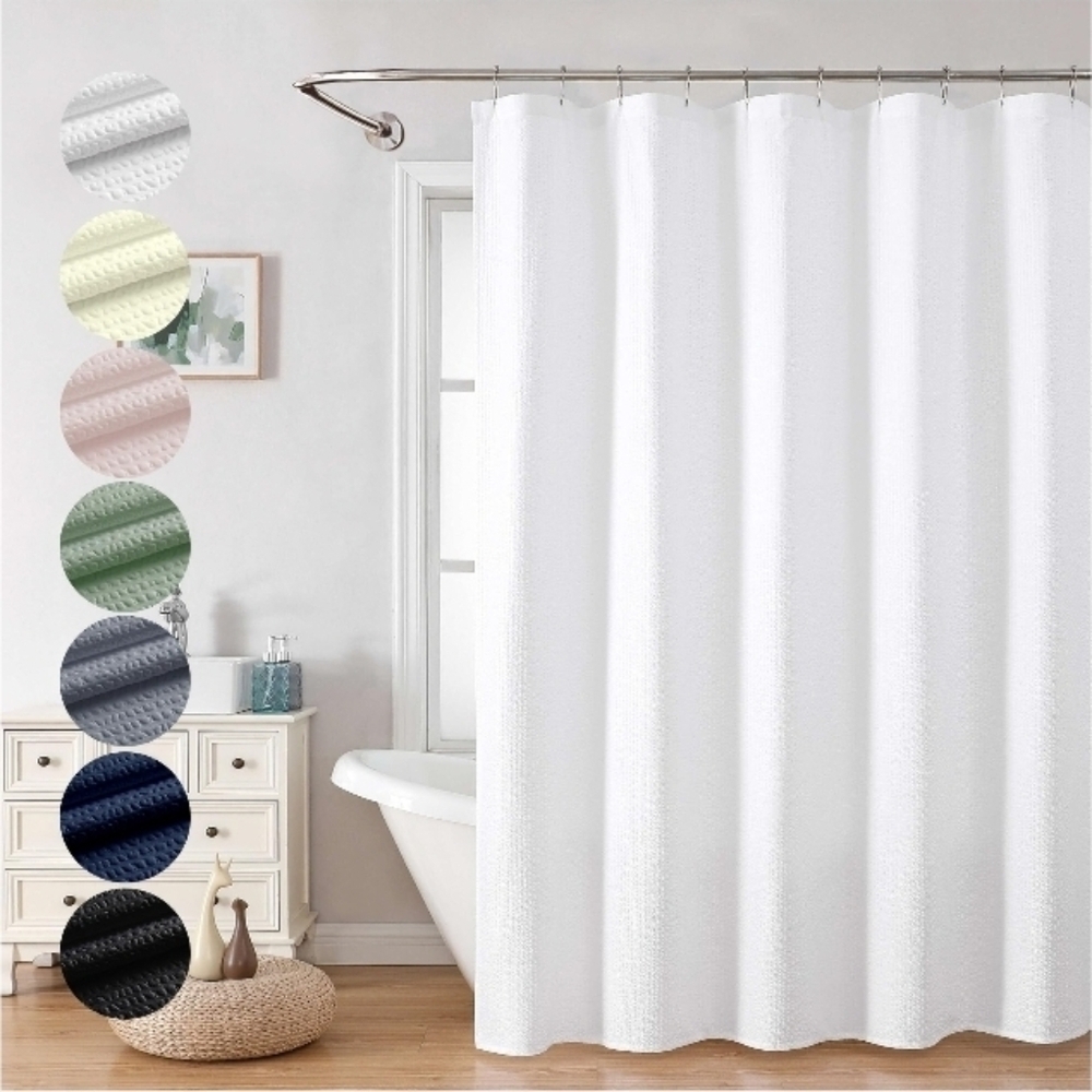 Elegant White Shower Stall Curtain